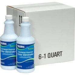 Global Industrial Bacterial Enzyme Odor Eliminator, 1 Quart Bottle, 6/Case -Cleaning Chemicals & Lubricants Shop 640410 02