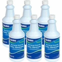 Global Industrial Bacterial Enzyme Odor Eliminator, 1 Quart Bottle, 6/Case -Cleaning Chemicals & Lubricants Shop 640410 03