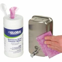 Global Industrial Stainless Steel Cleaner Wipes, 40 Wipes/Canister, 6 Canisters/Case -Cleaning Chemicals & Lubricants Shop 641192 03