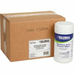 Global Industrial Stainless Steel Cleaner Wipes, 40 Wipes/Canister, 6 Canisters/Case -Cleaning Chemicals & Lubricants Shop 641192 04