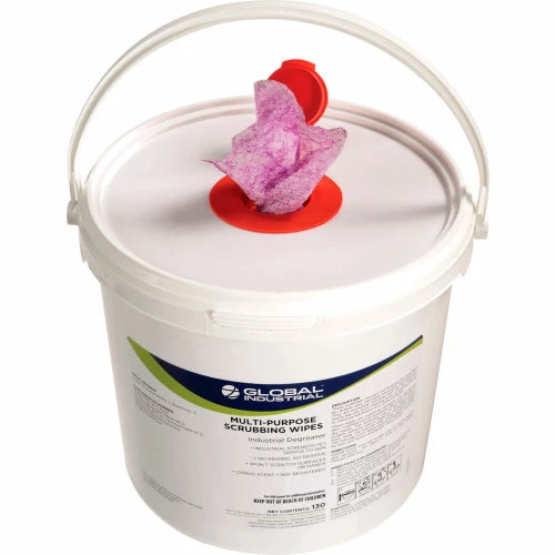 Global Industrial Multi-Purpose Scrubbing Wipes, 130 Wipes/Bucket, 4 Buckets/Case 4 Global Industrial Multi-Purpose Scrubbing Wipes, 130 Wipes/Bucket, 4 Buckets/Case - Image 2