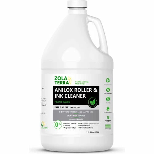 ZolaTerra® Anilox Roller & Ink Cleaner, Gallon Bottle, 4 Bottles 3 ZolaTerra® Anilox Roller & Ink Cleaner, Gallon Bottle, 4 Bottles