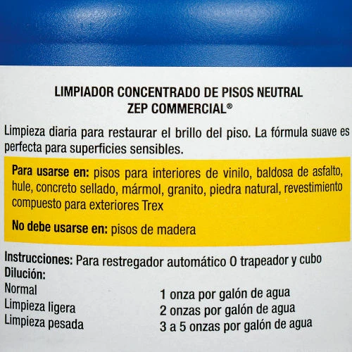 Zep® Neutral Floor Cleaner Concentrate, Gallon Bottle, 4 Bottles - ZUNEUT128 7 Zep® Neutral Floor Cleaner Concentrate, Gallon Bottle, 4 Bottles - ZUNEUT128 - Image 5