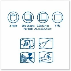 Tork® Advanced ShopMax Wiper 450, 8.5" x 10", Blue, 200/Bucket, 2 Buckets/Case - 450340 -Cleaning Chemicals & Lubricants Shop B2376303 4