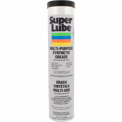 SuperLube Super Lube 14.1 oz Multi-Purpose Synthetic Grease, NLGI 000 with Syncolon, PTFE, Cartridge - Pkg Qty 12 3 SuperLube Super Lube 14.1 oz Multi-Purpose Synthetic Grease, NLGI 000 with Syncolon, PTFE, Cartridge - Pkg Qty 12