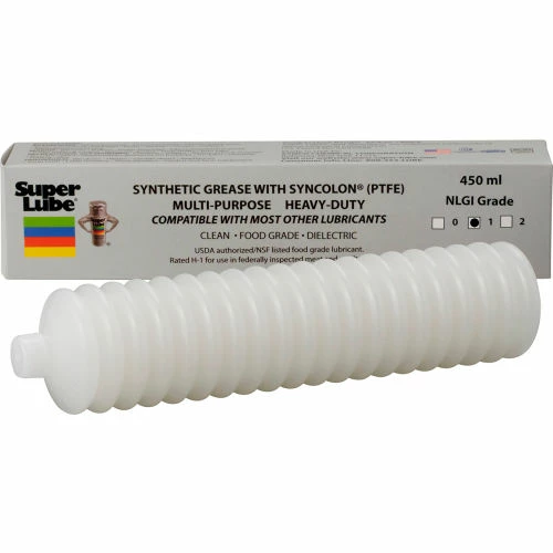 SuperLube Super Lube 450 ml Multi-Purpose Synthetic Grease, NLGI 1 w/ Syncolon®, PTFE, Cartridge - Pkg Qty 12 3 SuperLube Super Lube 450 ml Multi-Purpose Synthetic Grease, NLGI 1 w/ Syncolon®, PTFE, Cartridge - Pkg Qty 12