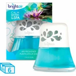 Bright Air Scented Oil Air Freshener, Calm Waters and Spa, Blue, 2.5 oz., 6/Case
