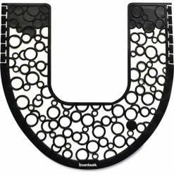 Boardwalk® Commode Mat 2.0, Rubber, 22.88"W x 22"L, Black/White, 6 Mats/Case