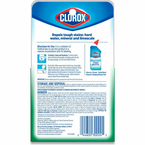 Clorox® Automatic Toilet Bowl Cleaner, 3.5 oz. Tablet, 2/Pack, 6 Packs/Case 9 Clorox® Automatic Toilet Bowl Cleaner, 3.5 oz. Tablet, 2/Pack, 6 Packs/Case - Image 7
