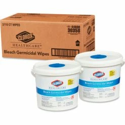 Clorox Bleach Germicidal Wipes 12" x 12" Unscented, 110 Wipes/Canister 2/Case - COX30358CT