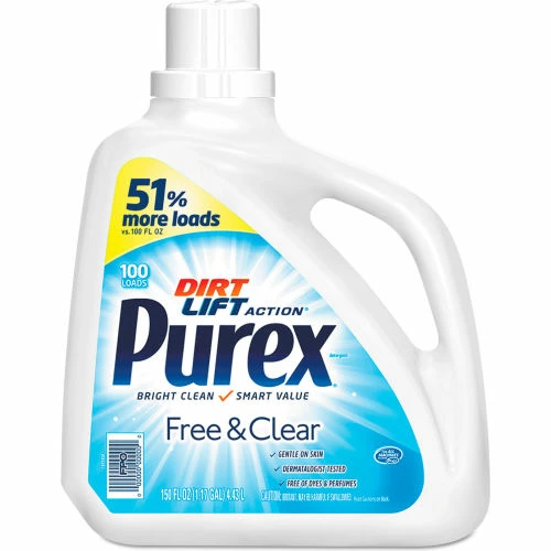 Purex Free and Clear Liquid Laundry Detergent, Unscented, 150 oz. Bottle 3 Purex Free and Clear Liquid Laundry Detergent, Unscented, 150 oz. Bottle