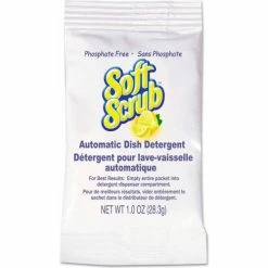 Soft Scrub® Automatic Dish Detergent, Lemon Scent, 1 oz. Powder Packet, 200 Packets/Case