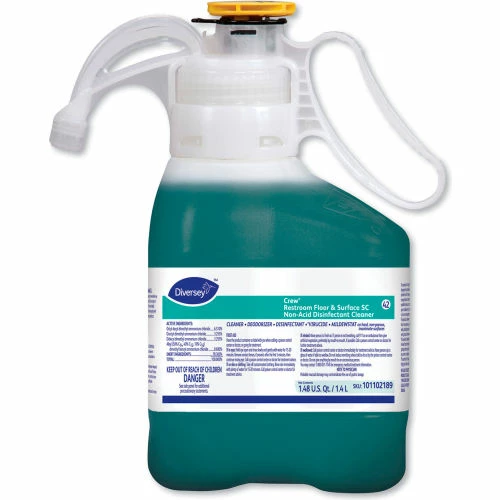 Diversey Crew Restroom Floor and Surface SC Non-Acid Disinfectant Cleaner, Two 1.4 L Bottles 3 Diversey Crew Restroom Floor and Surface SC Non-Acid Disinfectant Cleaner, Two 1.4 L Bottles