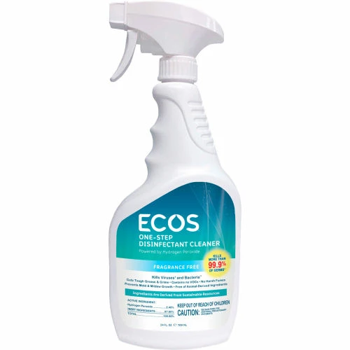 ECOS One-Step Disinfectant Cleaner, 24 oz Sprayer, Fragrance Free, 6pk 3 ECOS One-Step Disinfectant Cleaner, 24 oz Sprayer, Fragrance Free, 6pk