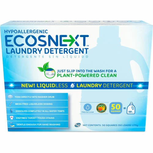 ECOSNext Liquidless Laundry Sheets, Free & Clear, 50 ct, 10pk (500 sheets total), White 3 ECOSNext Liquidless Laundry Sheets, Free & Clear, 50 ct, 10pk (500 sheets total), White