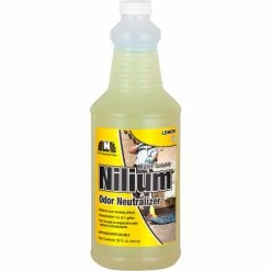 Nilodor Nilium® Water-Soluble Deodorizer, Lemon Nilium, Quart Bottle, 6 Bottles/Case