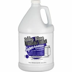 Nilodor Deep Blue Portable Toilet Additive Super Concentrate, Cherry Scent, Gallon Bottle, 4/Case