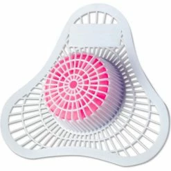 Hospeco® Health Gards Urinal Screen with Non-Para Block, White/Pink, Cherry, Dozen
