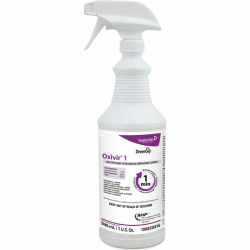 Diversey™ Oxivir® Hydrogen Peroxide Disinfectant Cleaner, 32 oz., 12 Bottles - 100850916 3 Diversey™ Oxivir® Hydrogen Peroxide Disinfectant Cleaner, 32 oz., 12 Bottles - 100850916