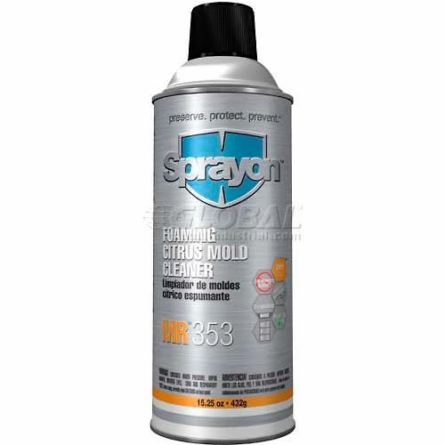 Sprayon MR353 Foaming Citrus Mold Cleaner, 15.25 oz. Aerosol Can - S00353000 - Pkg Qty 12 3 Sprayon MR353 Foaming Citrus Mold Cleaner, 15.25 oz. Aerosol Can - S00353000 - Pkg Qty 12