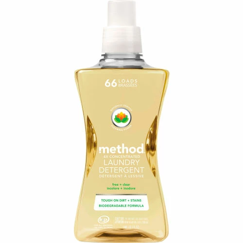 Method 4X Concentrated Laundry Detergent, Free and Clear, 53.5 oz. Bottle, 4/Case 3 Method 4X Concentrated Laundry Detergent, Free and Clear, 53.5 oz. Bottle, 4/Case
