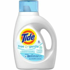 Tide Free and Gentle Laundry Detergent, 32 Loads, 46 oz. Bottle, 6 Bottles/Case