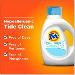 Tide Free and Gentle Liquid Laundry Detergent, 64 Loads, 92 oz. Bottle, 4/Case -Cleaning Chemicals & Lubricants Shop PGC41829 04