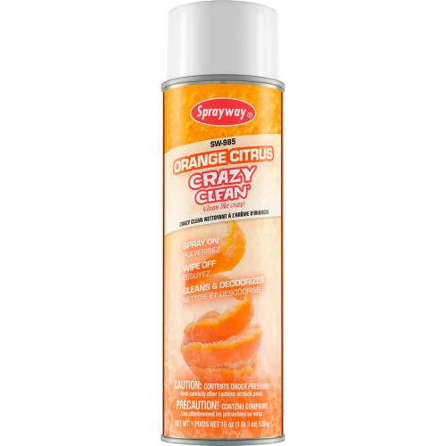Sprayway® Orange Citrus Crazy Clean, 20 oz. Aerosol Spray - SW985 - Pkg Qty 12 3 Sprayway® Orange Citrus Crazy Clean, 20 oz. Aerosol Spray - SW985 - Pkg Qty 12
