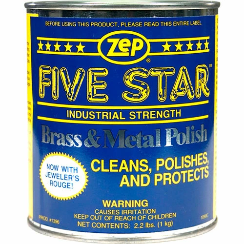 Zep Five Star Brass and Metal Polish, 2.2 Lb. Can, 4 Cans/Case 3 Zep Five Star Brass and Metal Polish, 2.2 Lb. Can, 4 Cans/Case