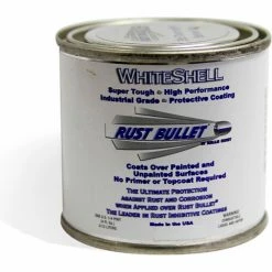 Rust Bullet WhiteShell Protective Coating and Topcoat 1/4 Pint Can 24/Case WSQP-C24
