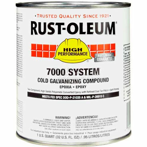 Rust-Oleum 7000 System <500 VOC Cold Galvanizing Compound Quart 206194t - Pkg Qty 2 3 Rust-Oleum 7000 System <500 VOC Cold Galvanizing Compound Quart 206194t - Pkg Qty 2