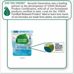 Seventh Generation Natural Laundry Detergent Packs, Powder, Unscented, 45 Packets/Pack, 8/Case -Cleaning Chemicals & Lubricants Shop SEV22977CT 02