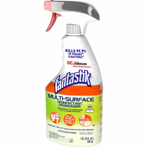 Fantastik® Multi-Surface Disinfectant Degreaser, Herbal, 32 oz. Spray Bottle, 8/Case 5 Fantastik® Multi-Surface Disinfectant Degreaser, Herbal, 32 oz. Spray Bottle, 8/Case - Image 3