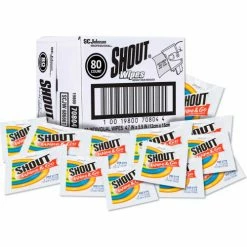Shout® Instant Stain Remover Wipes, 4.7" x 5.9", 80 Wipes