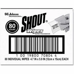 Shout® Instant Stain Remover Wipes, 4.7" x 5.9", 80 Wipes -Cleaning Chemicals & Lubricants Shop SJN686661 03