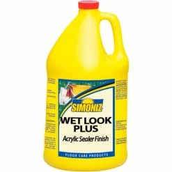 Simoniz® Wet Look Plus Acrylic Floor Sealer/Finish, Gallon Bottle, 4 Bottles - CS07500004