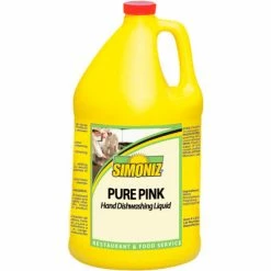 Simoniz Manual Pure Pink Dish Detergent Liquid, Pleasant, Gallon Bottle, 4 Bottles - P2705004