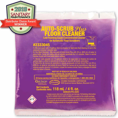 Stearns Packaging Corporation Stearns Auto-Scrub Plus Floor Cleaner - 4 oz Packs, 36 Packs/Case - 2333045 3 Stearns Packaging Corporation Stearns Auto-Scrub Plus Floor Cleaner - 4 oz Packs, 36 Packs/Case - 2333045