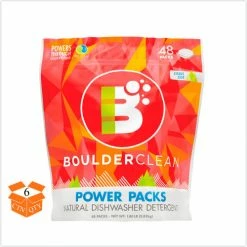 Boulder Clean Dishwasher Detergent Power Packs, Citrus Zest, 48 Tab Pouch, 6/Carton