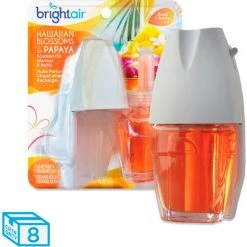 Bright Air Electric Scented Oil Air Freshener Warmer & Refill Combo, Hawaiian Blossoms/Papaya, 8/CS -Cleaning Chemicals & Lubricants Shop UNT BRI900254