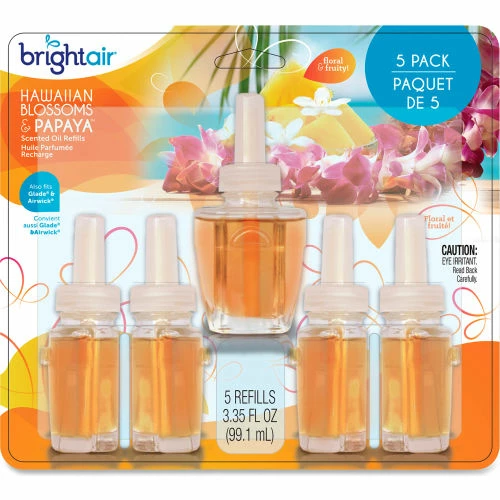 BRIGHT Air Electric Scented Oil Air Freshener Refill, Hawaiian Blossom, 0.67 oz , 5/Pk, 6 Pk/Ctn 3 BRIGHT Air Electric Scented Oil Air Freshener Refill, Hawaiian Blossom, 0.67 oz , 5/Pk, 6 Pk/Ctn