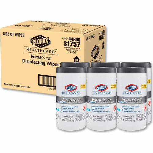 Clorox® Versasure Cleaner Disinfectant Wipes, 1-Ply, White, 85/Canister, 6 Canisters/Carton 3 Clorox® Versasure Cleaner Disinfectant Wipes, 1-Ply, White, 85/Canister, 6 Canisters/Carton