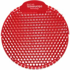 Fresh Products Slant7 with Terminator Urinal Screen, Evergreen Scent, Red, 30/Carton