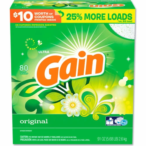 Gain Powdered Laundry Detergent, Original Scent, 91 oz. Box, 3/Case 9 Gain Powdered Laundry Detergent, Original Scent, 91 oz. Box, 3/Case - Image 7