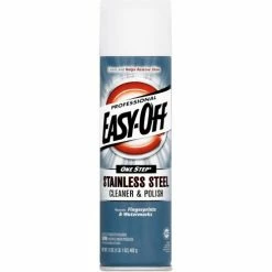 EASY-OFF Professional Stainless Steel Cleaner & Polish, 17 oz. Aerosol Can, 6 Cans - 76461