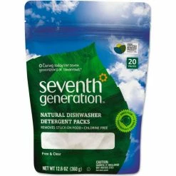 Seventh Generation® Natural Automatic Dishwasher Dtrgnt Unscented, 20 Packets/Bag