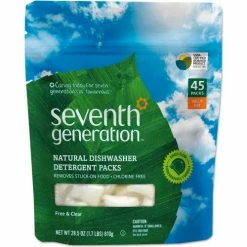 Seventh Generation Automatic Dish Detergent Liquid, Unscented, 45 Tabs/Pack - 22897