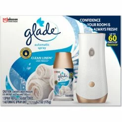 Glade Automatic Air Freshener Starter Kit, Spray Unit and Refill, Clean Linen, 6.2 oz., 4 Kits/Case 9 Glade Automatic Air Freshener Starter Kit, Spray Unit and Refill, Clean Linen, 6.2 oz., 4 Kits/Case -Cleaning Chemicals & Lubricants Shop UNT SJN310916