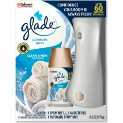 Glade Automatic Air Freshener Starter Kit, Spray Unit and Refill, Clean Linen, 6.2 oz. 9 Glade Automatic Air Freshener Starter Kit, Spray Unit and Refill, Clean Linen, 6.2 oz. -Cleaning Chemicals & Lubricants Shop UNT SJN310916KT