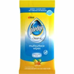 Pledge Multi-Surface Everyday Wipes, Citrus, 25 Wipes/Pack, 12 Packs - 319249